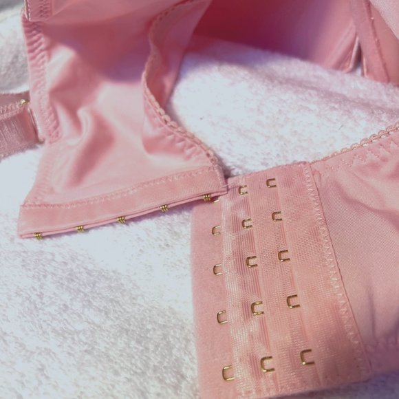 Daisey Fuentes Lace Padded Bra-Pale Pastel Peach Color-Wire V Front-40C-Gold - Picture 10 of 15